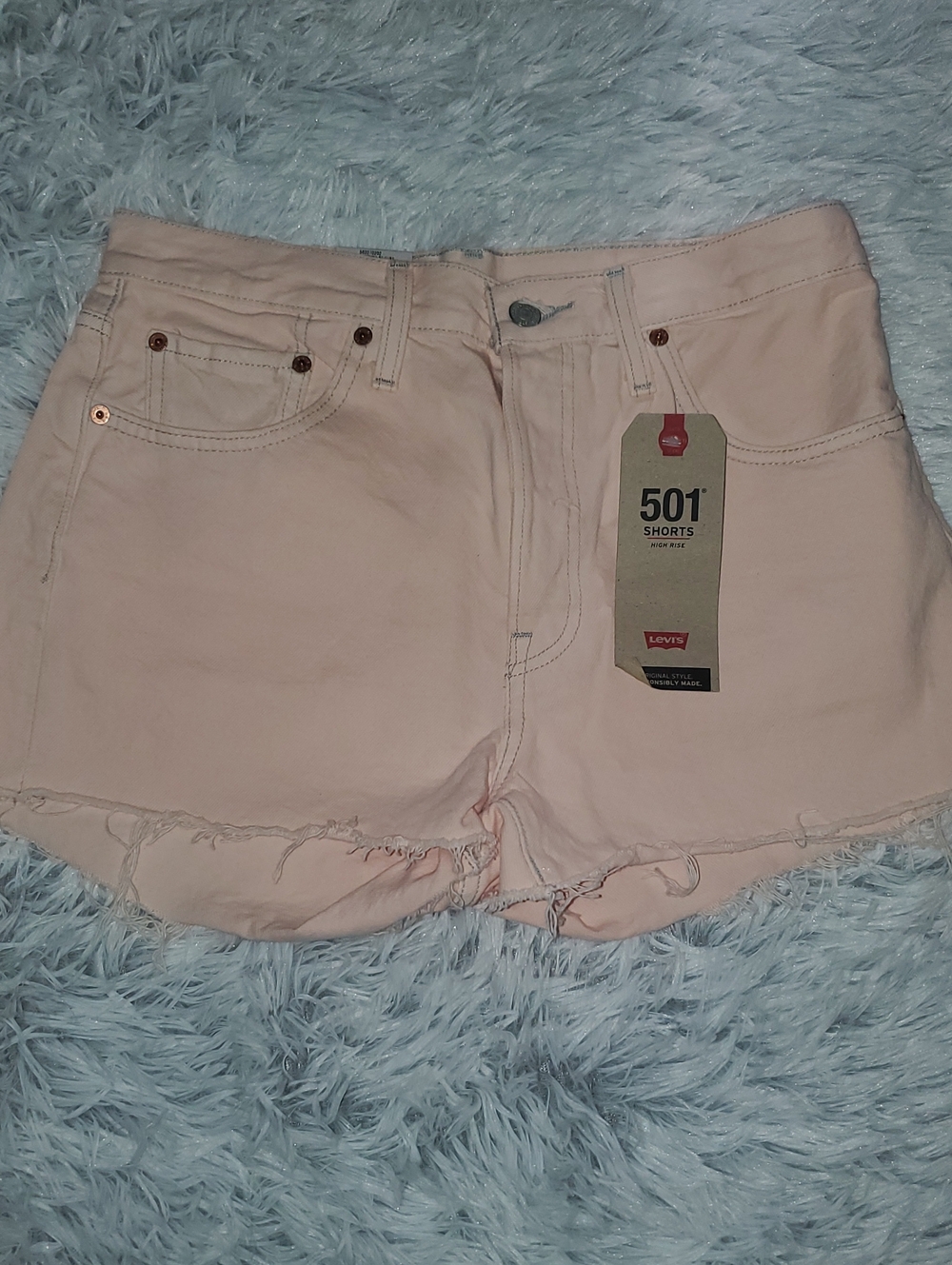 *Levi's 501 Cutoff Jean Shorts in Pale Pink*